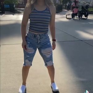 Distressed Jean shorts